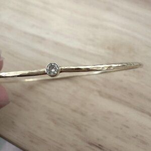 Yearly Co - The Delicate Diamond - Hammered Yellow Gold Size 8